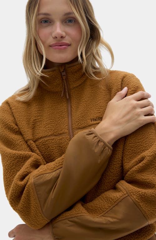 Halfdays Chapelle Water Repellent Fleece Jacket In Brown