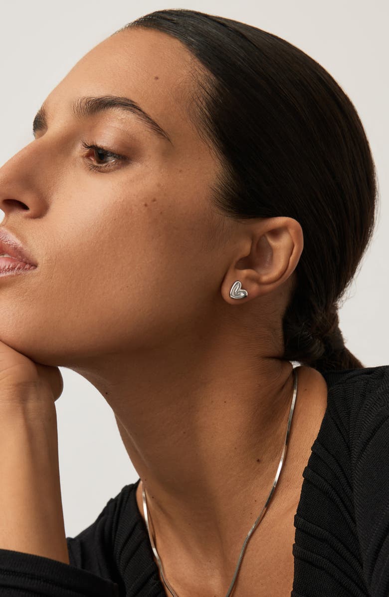 Missoma Mini Puffy Heart Stud Earrings, Alternate, color, 