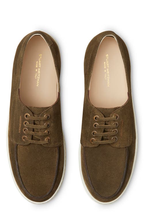 Stuart Weitzman Bristol Oxford Sneaker In Olive.