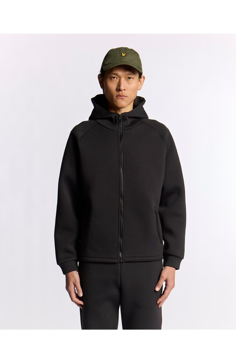 Lyle & Scott Neoprene Zip Through Hoodie, Alternate, color, Jet Black