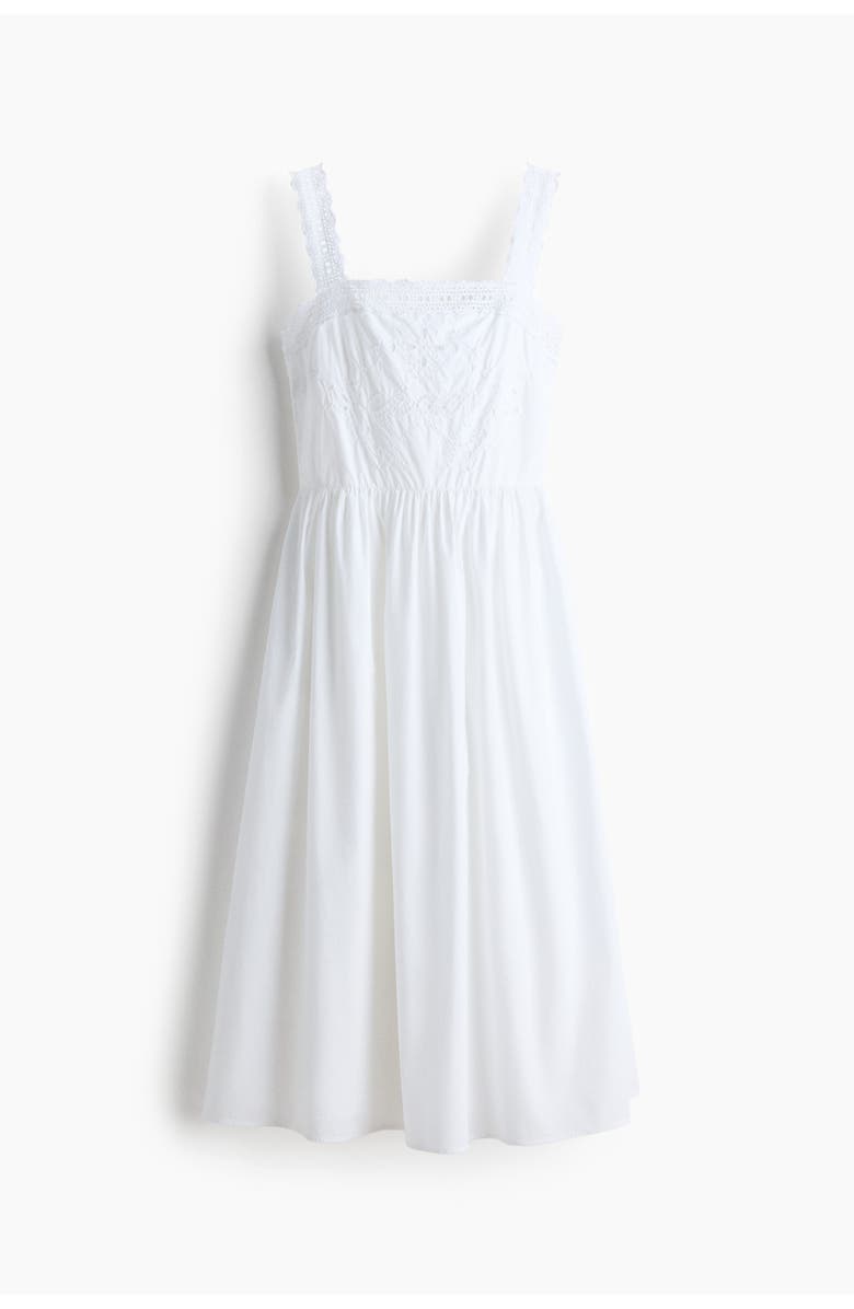 H&M Cotton dress with eyelet embroidery, Alternate, color, 
