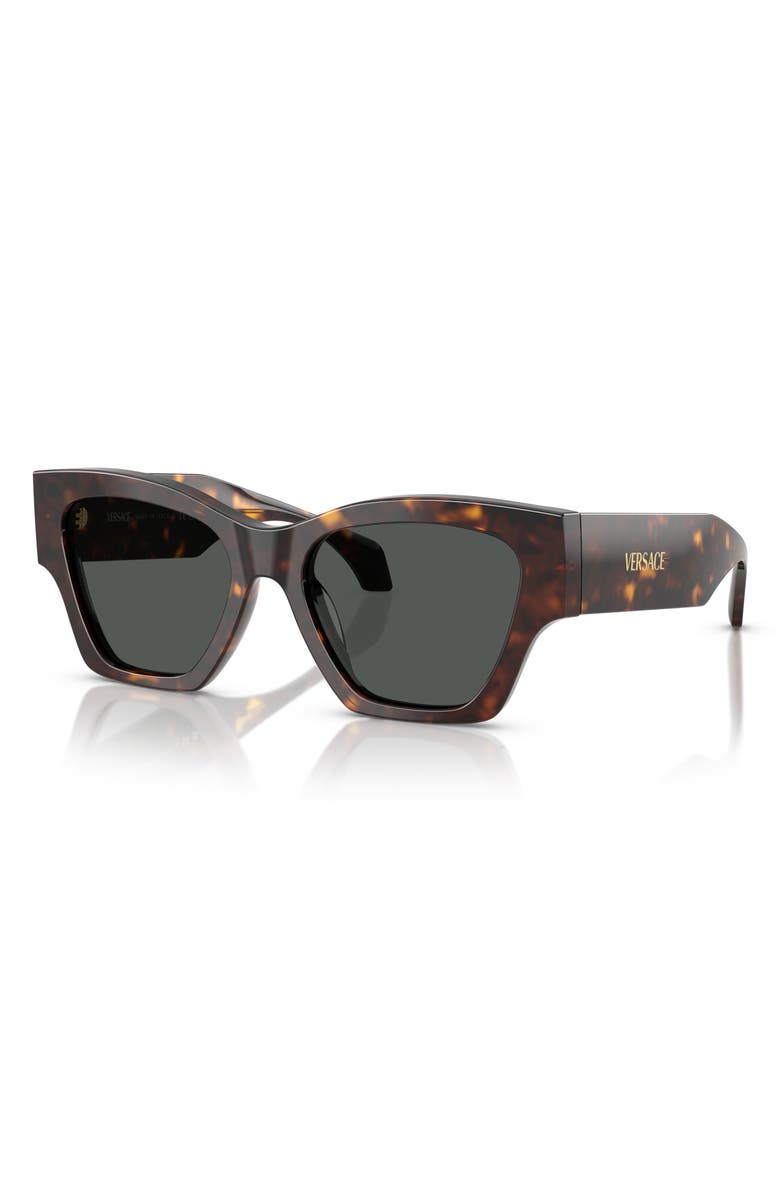 Versace 53mm Square Sunglasses, Alternate, color, Dark Havana/ Dark Grey