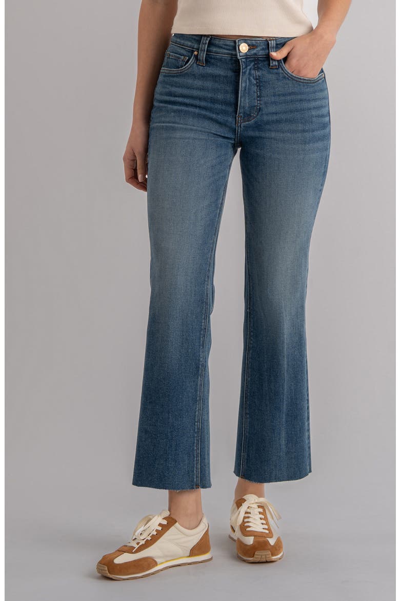Kelsey Fab Ab Raw Hem High Waist Ankle Flare Jeans, Main, color, WONDERFUL W/MED