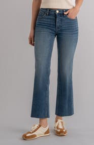 KUT from the Kloth Kelsey Fab Ab Raw Hem High Waist Ankle Flare Jeans