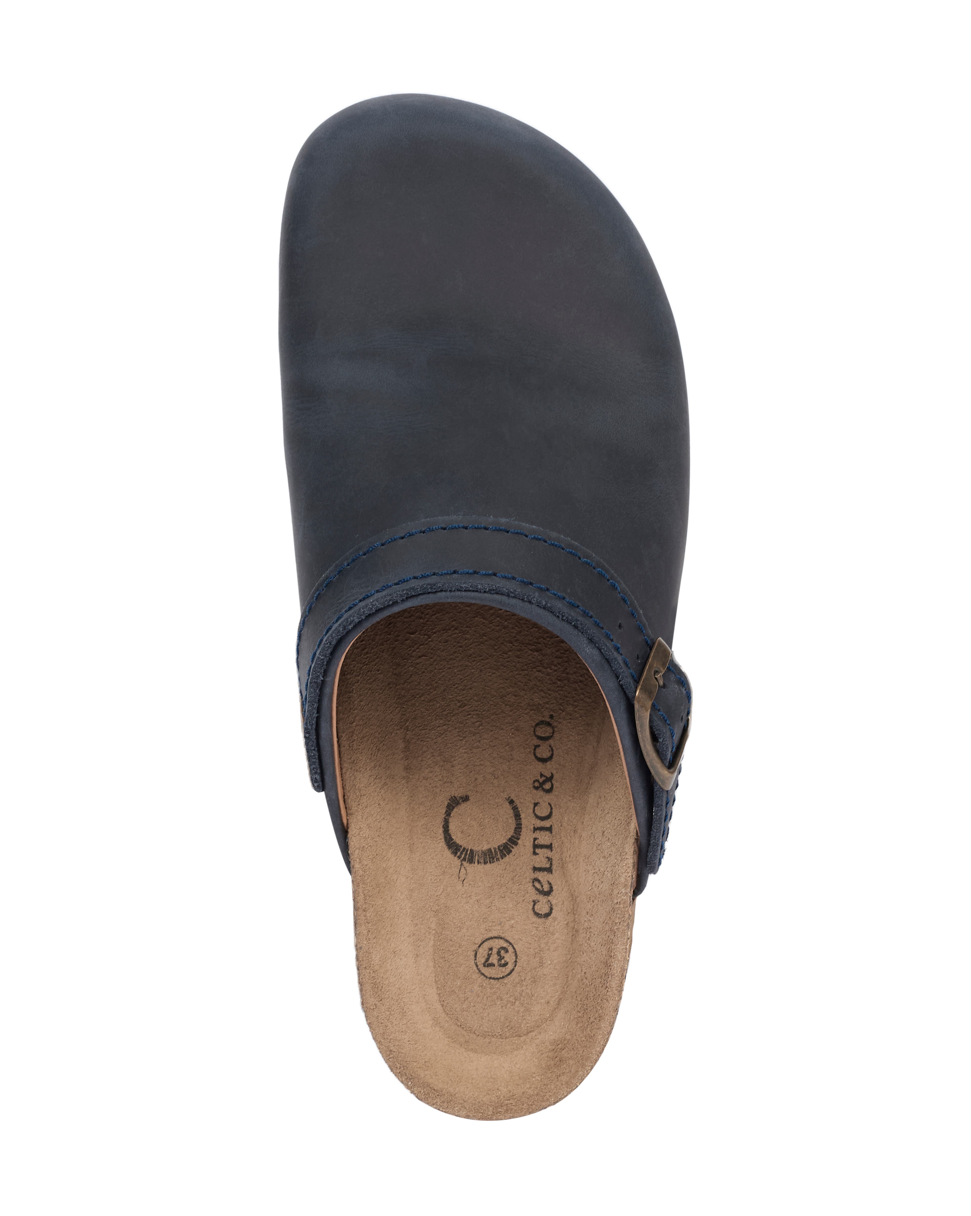 Celtic & Co. Strap Detail Clog, Alternate, color, Navy