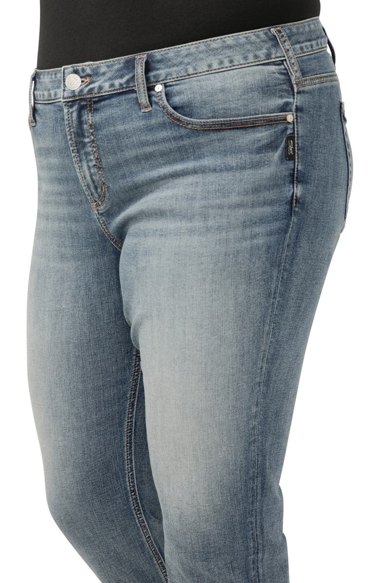 Silver Jeans Co. Elyse Curvy Mid Rise Capri Jeans, Alternate, color, Indigo