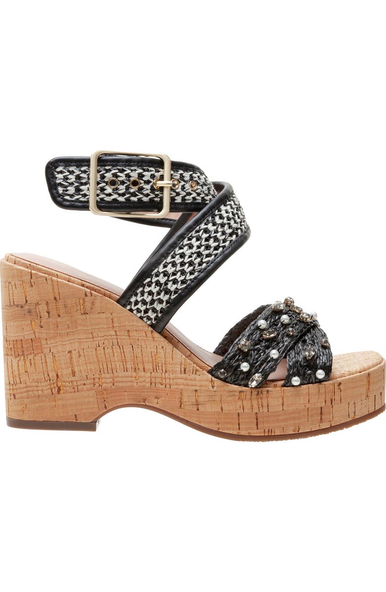 Linea Paolo Varena Platform Wedge Sandal, Alternate, color, Black