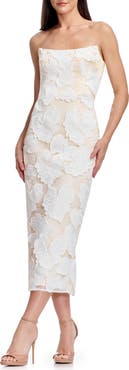 Dress the Population Cosette Strapless Lace Corset Cocktail Dress