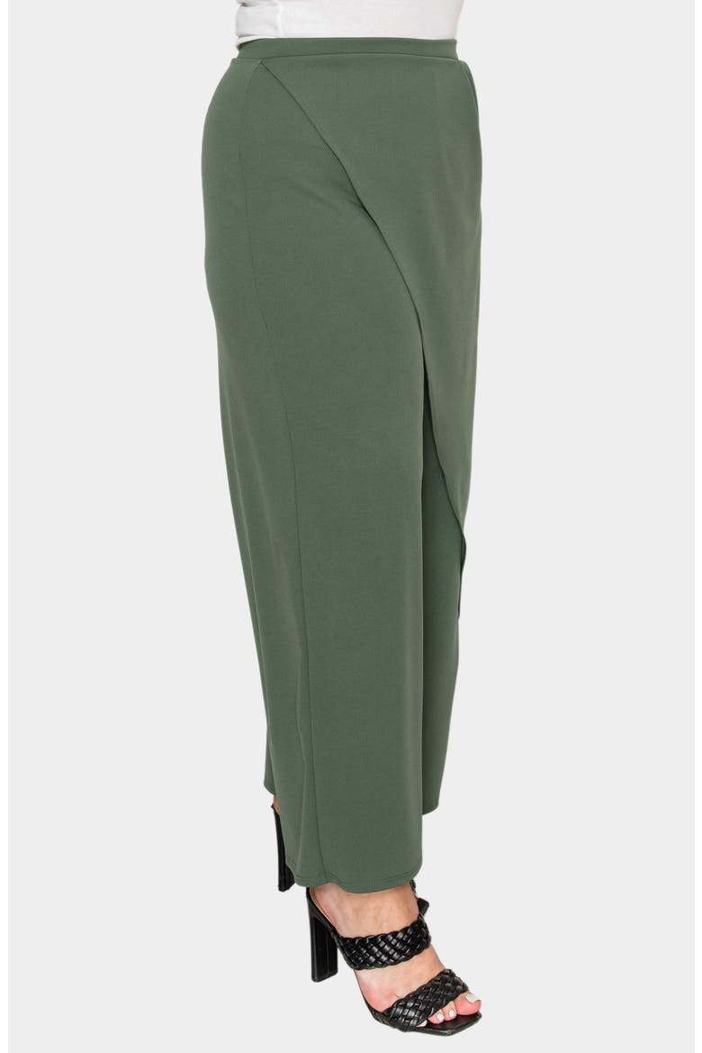 Ivy Faux Wrap Pants, Alternate, color, DARK SAGE