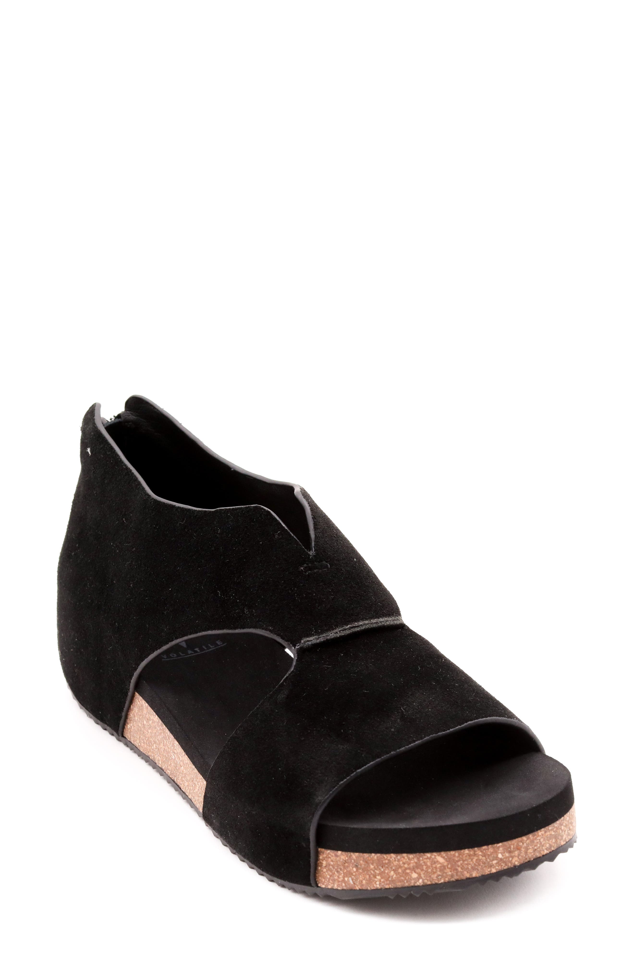 Volatile Gainsbourg Platform Wedge Sandal, Main, color, Black
