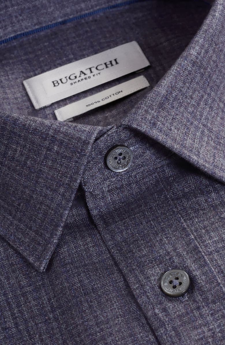 Bugatchi Julian Shaped Fit Brushed Mélange Button-Up Shirt, Alternate, color, Amethyst