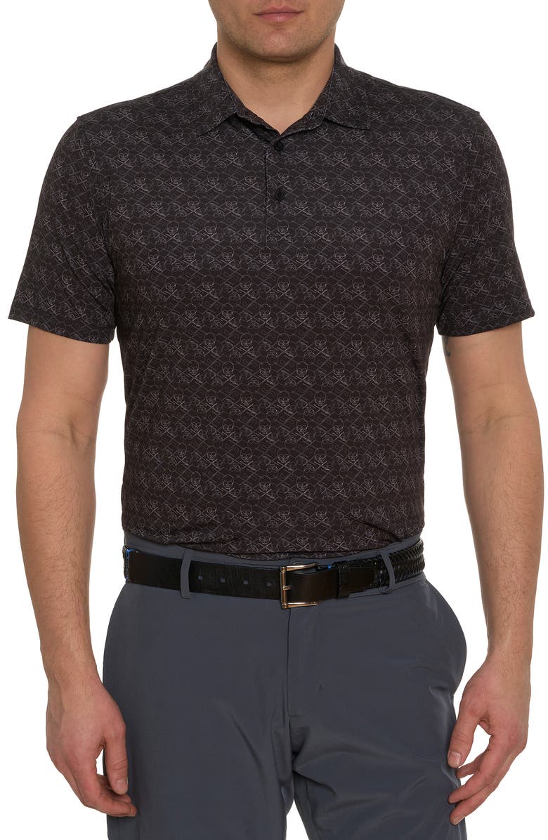 Robert Graham Iron Skull Golf Polo, Main, color, 