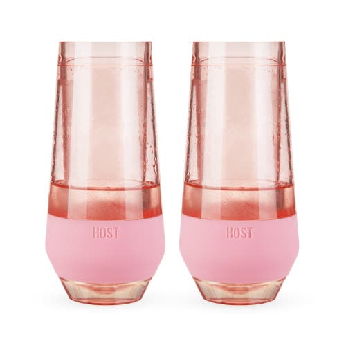 Host Champagne Freeze Cooling Cup Set Of 2 In Tinted Blush