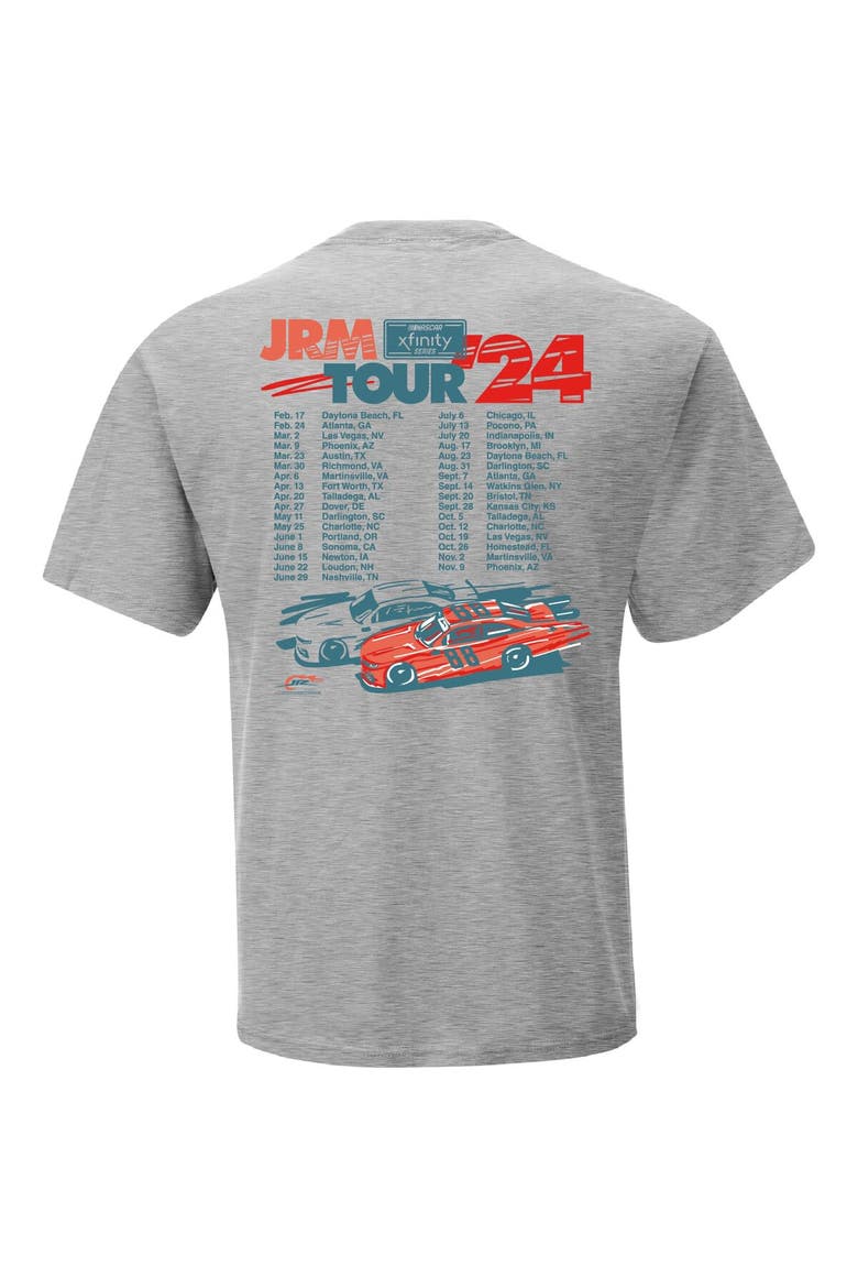 Men's JR Motorsports Official Team Apparel Heather Gray 2024 Schedule T-Shirt, Alternate, color, Heather Gray