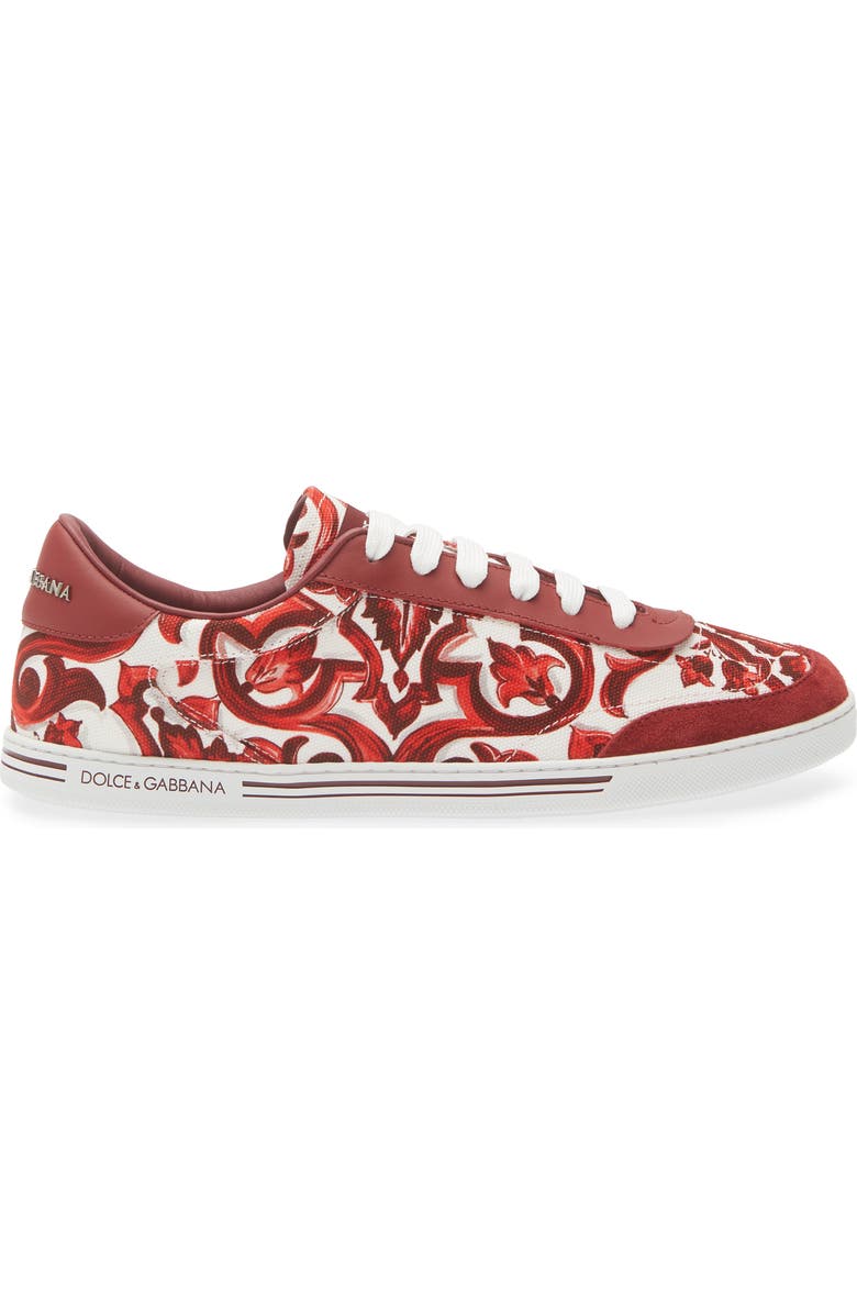 Dolce&Gabbana Majolica Print Low Top Sneaker, Alternate, color, Iy3tn Maiolica 1 Rubino