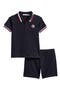 Kids' Logo Patch Cotton Blend Piqué Polo & Shorts Set