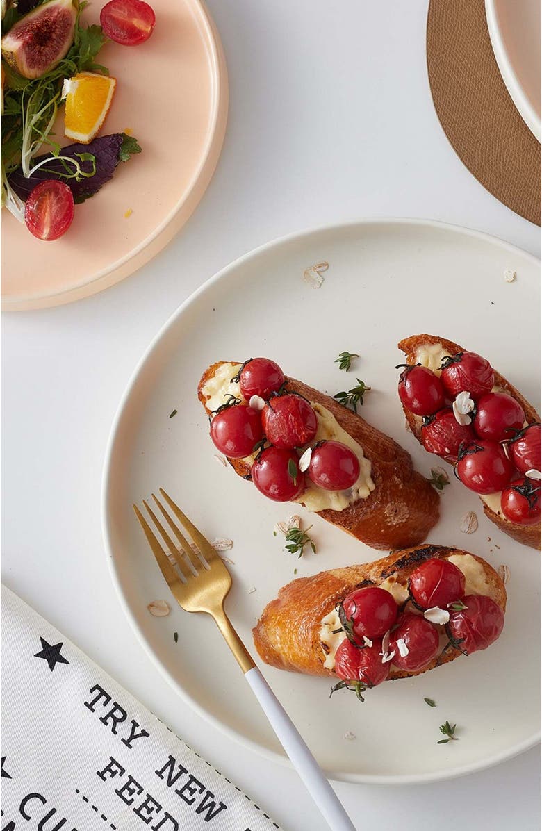 Stone Lain Stella Porcelain 6-Piece Dinner Plate Set, Alternate, color, Honeydew