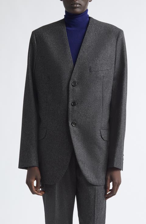 Fitted Long Wool Blazer