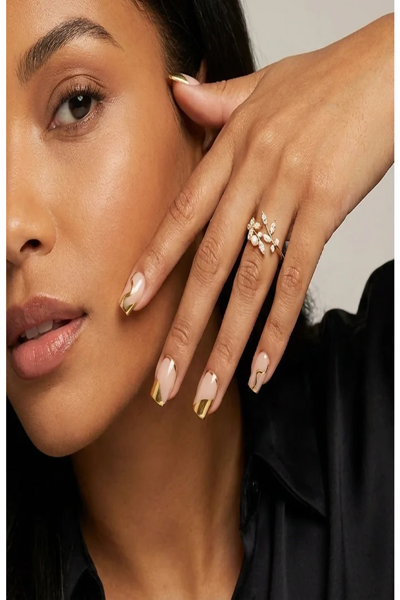 Golden Hour Square Press-On Nails, Alternate, color, Golden Hour
