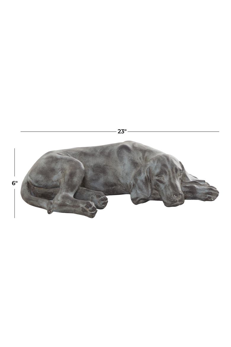 Dark Gray Magnesium Oxide Modern Farmhouse Dog Garden Sculpture, Alternate, color, DARK GREY