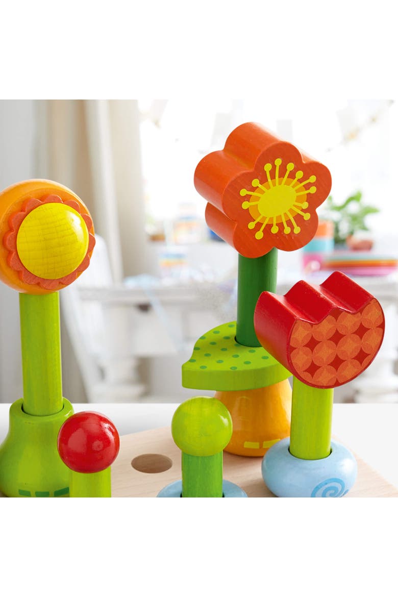 Flower Garden Wooden Sorting and Stacking Game, Alternate, color, Multi