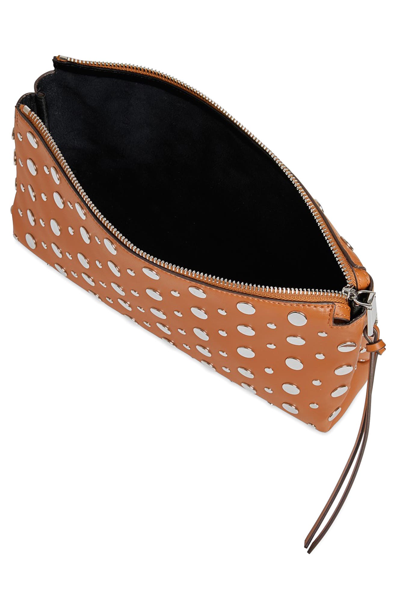 Rebecca Minkoff Ayla Studded Clutch, Alternate, color, Caramello