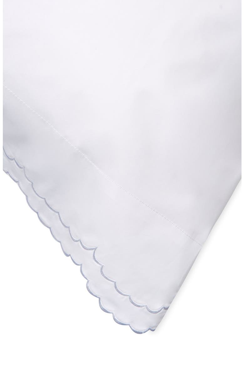 Set of 2 Double Scallop Embroidered 300 Thread Count Cotton Pillowcases, Alternate, color, WHITE