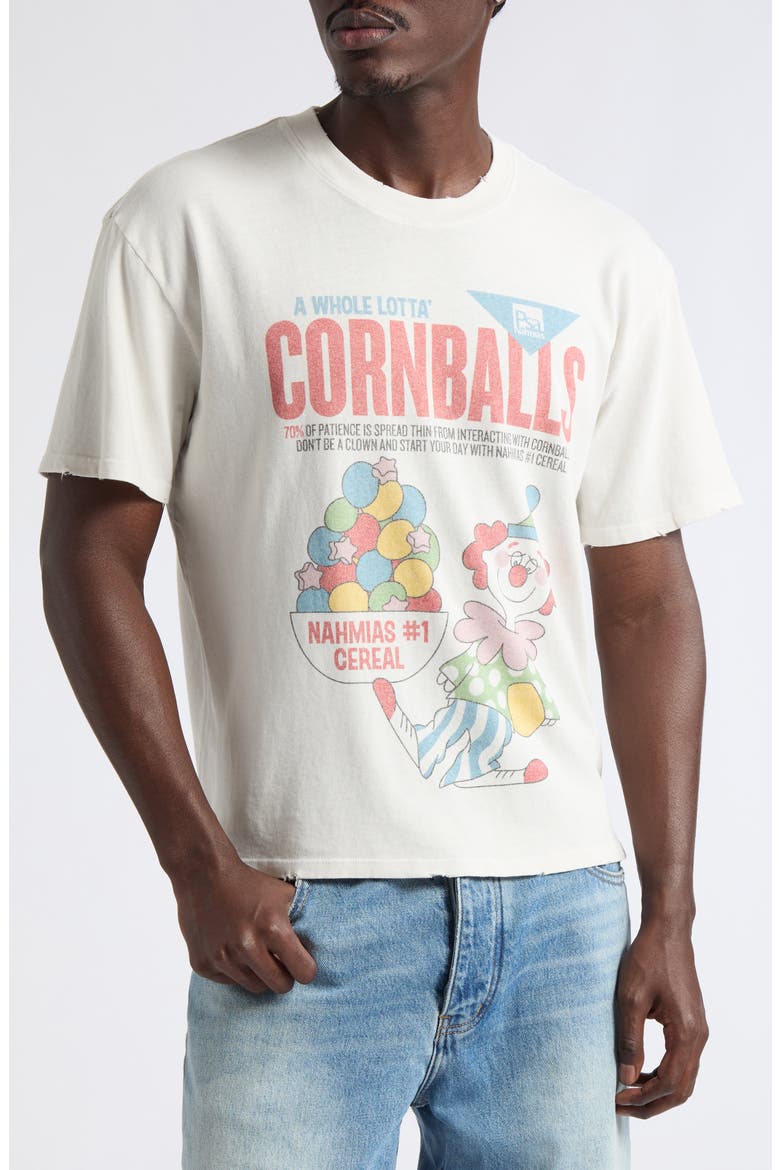 Cornballs Boxy Cotton Graphic T-Shirt, Main, color, EGG WHITE DJ VINTAGE JERSEY