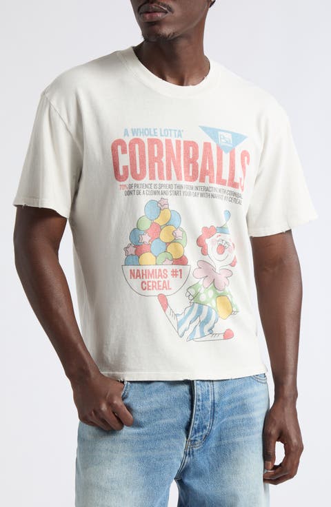 Cornballs Boxy Cotton Graphic T-Shirt