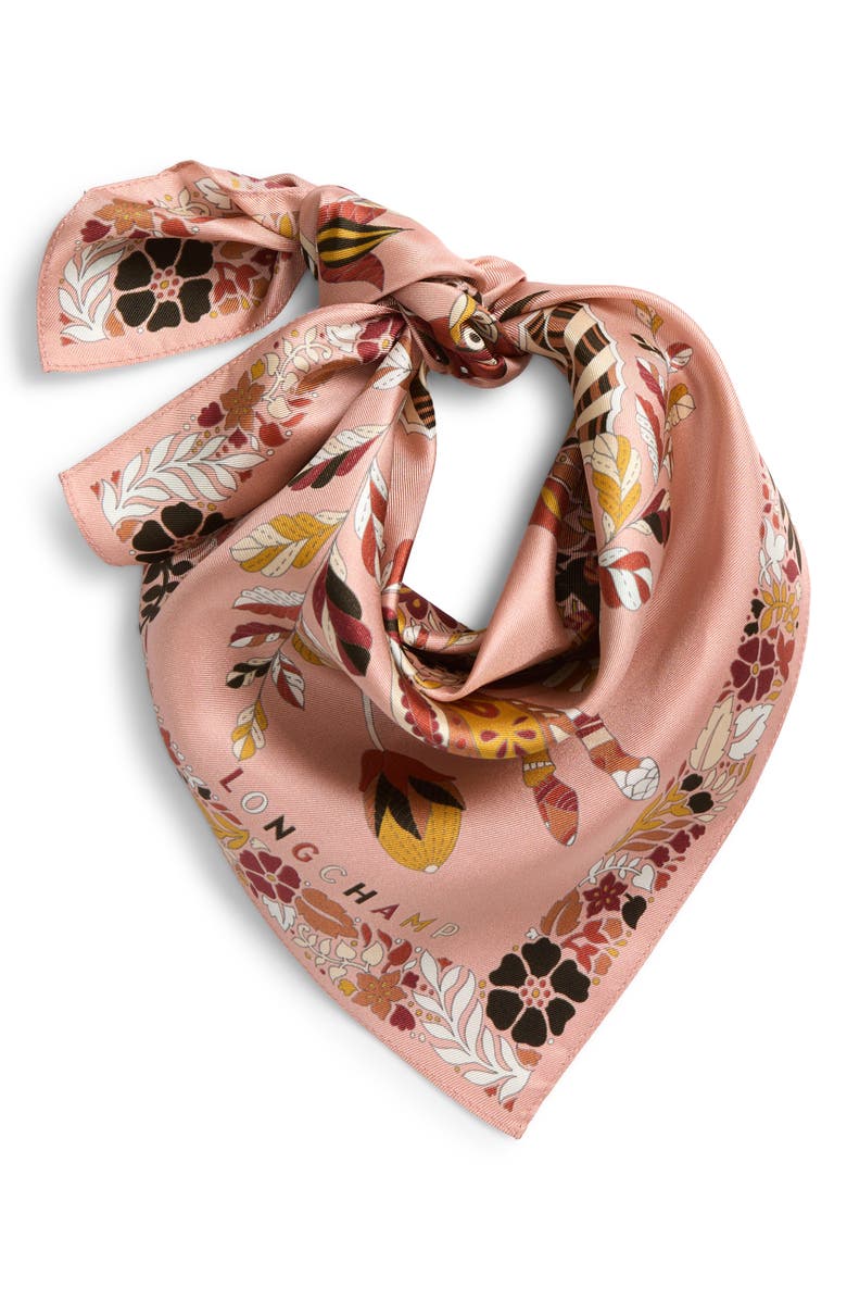 Longchamp Forest Square Silk Scarf, Alternate, color, 