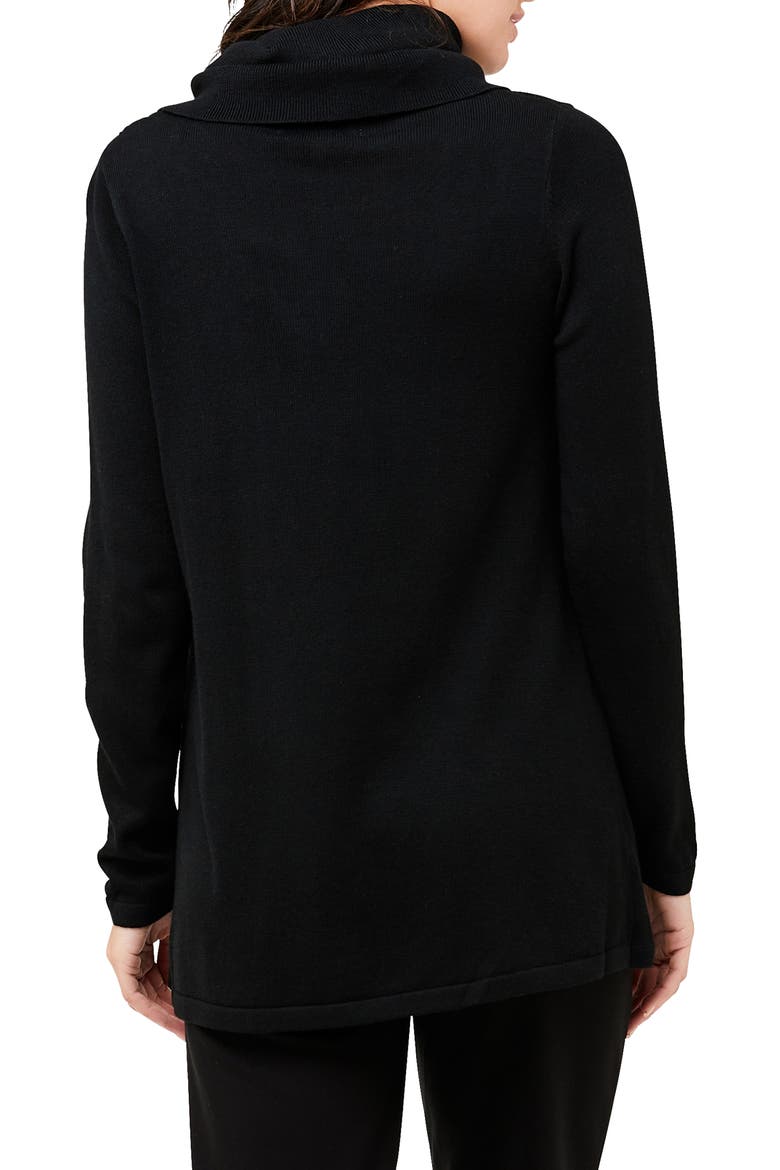 Cowl Neck Maternity/Nursing Sweater, Alternate, color, BLACK