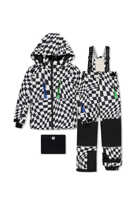 Teknik Checkered Jacket & Reinforced Pants Two Piece Snowsuit