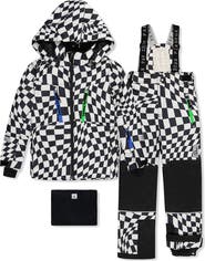 Deux par Deux Teknik Checkered Jacket & Reinforced Pants Two Piece Snowsuit