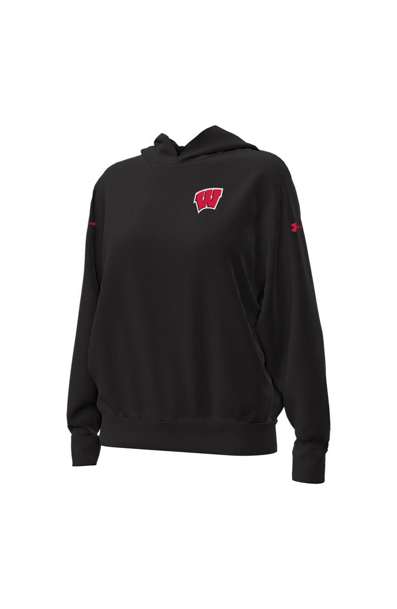 Under Armour Women's Under Armour Black Wisconsin Badgers Oversized Gameday Icon Hoodie, Alternate, color, Black