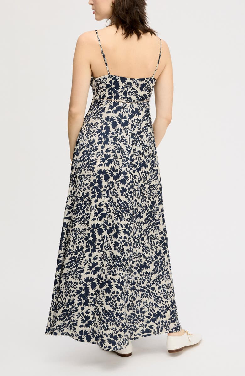 Sam Edelman Floral Print Maxi Slipdress, Alternate, color, Almond Untamed Garden