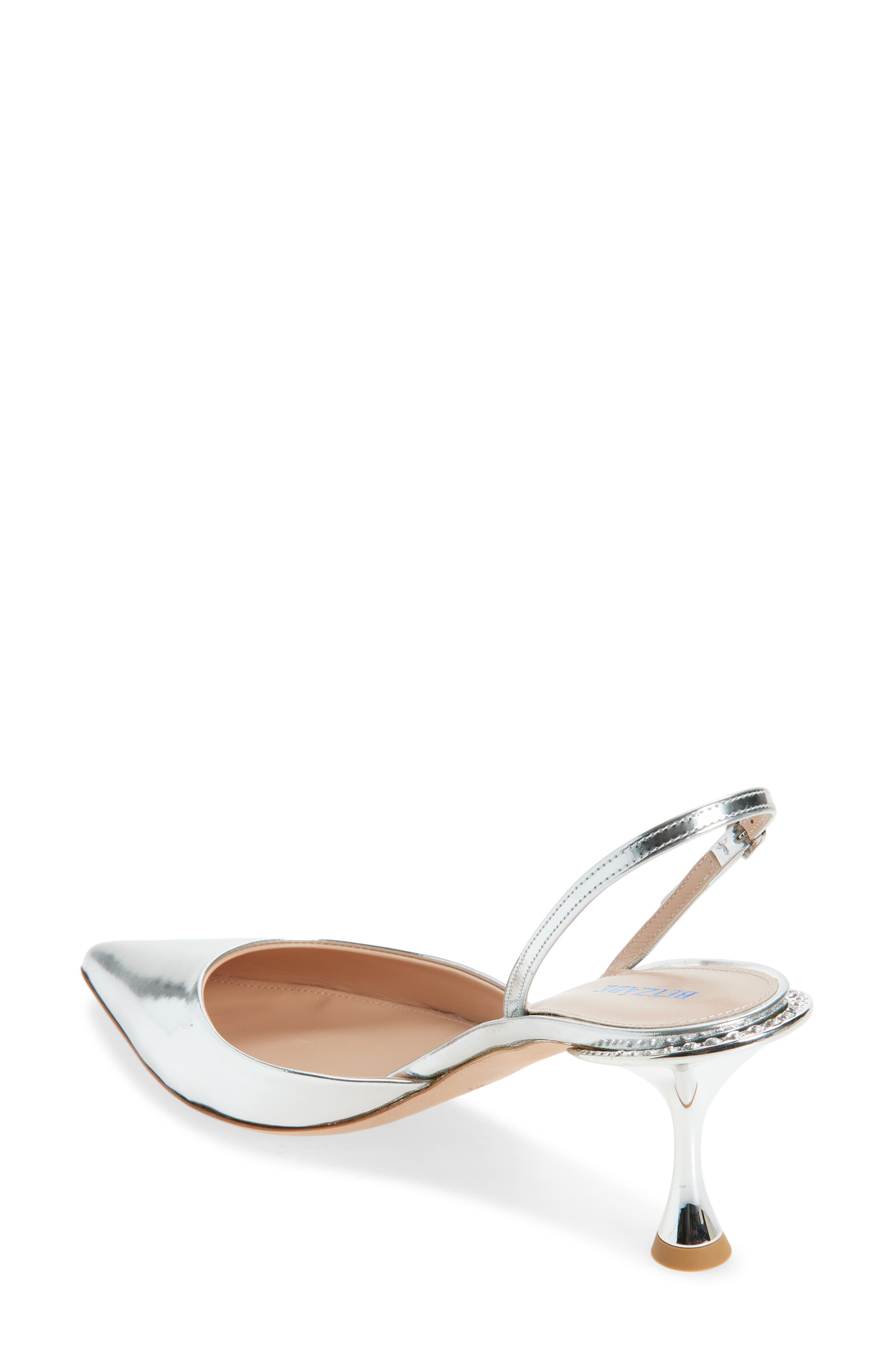 BETZÁBE Sofia Crystal Embellished Metallic Slingback Pump, Alternate, color, Metallic Silver