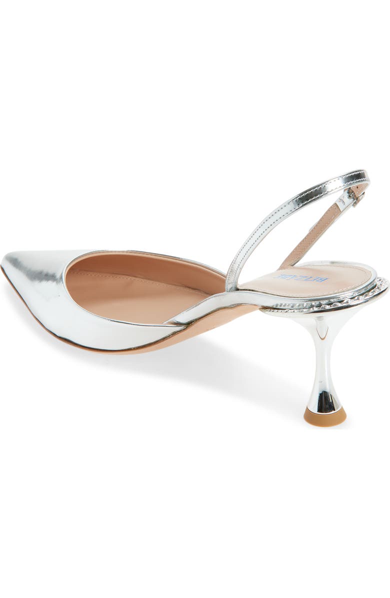 BETZÁBE Sofia Crystal Embellished Metallic Slingback Pump, Alternate, color, Metallic Silver