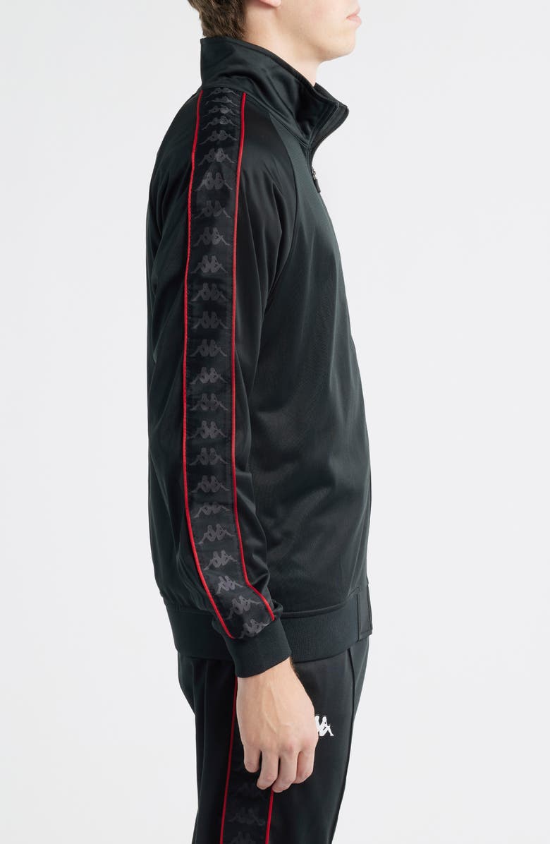 KAPPA 222 Banda Anniston Slim Fit Tricot Track Jacket, Alternate, color, Black - Red Racing - White
