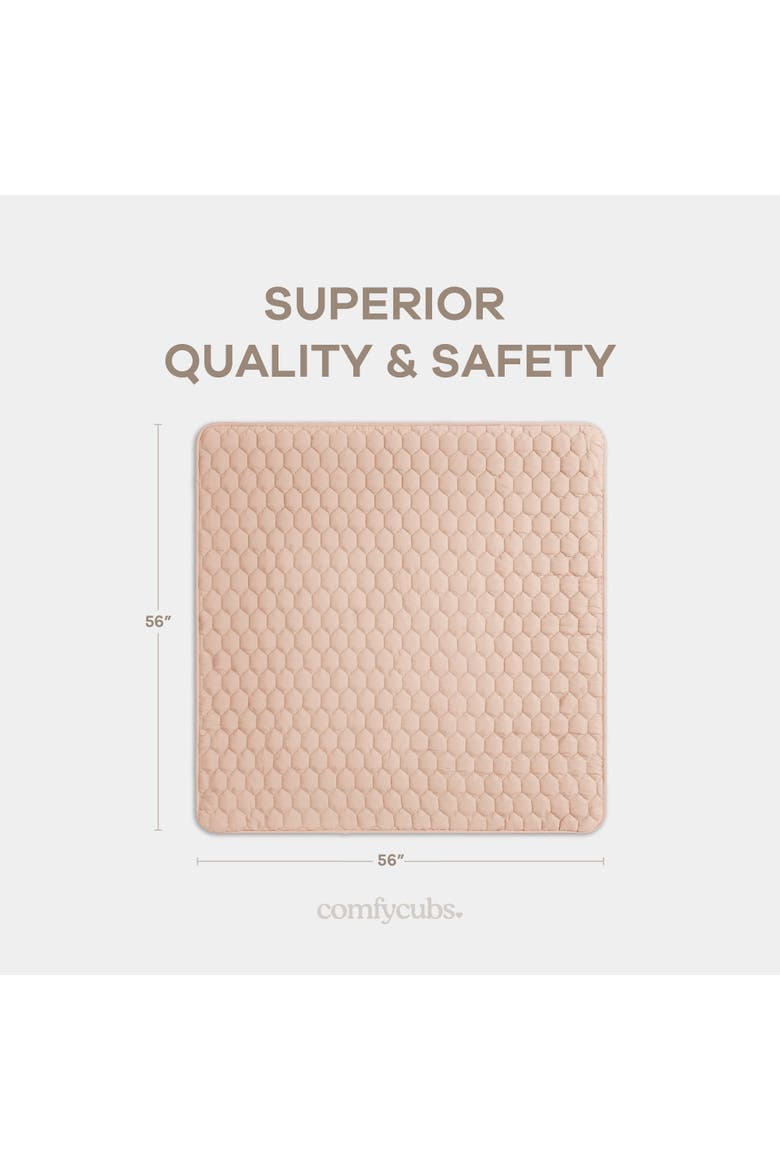 Premium Play Mat with Non-Slip Bottom, Square 56x56 inches, Alternate, color, Blush