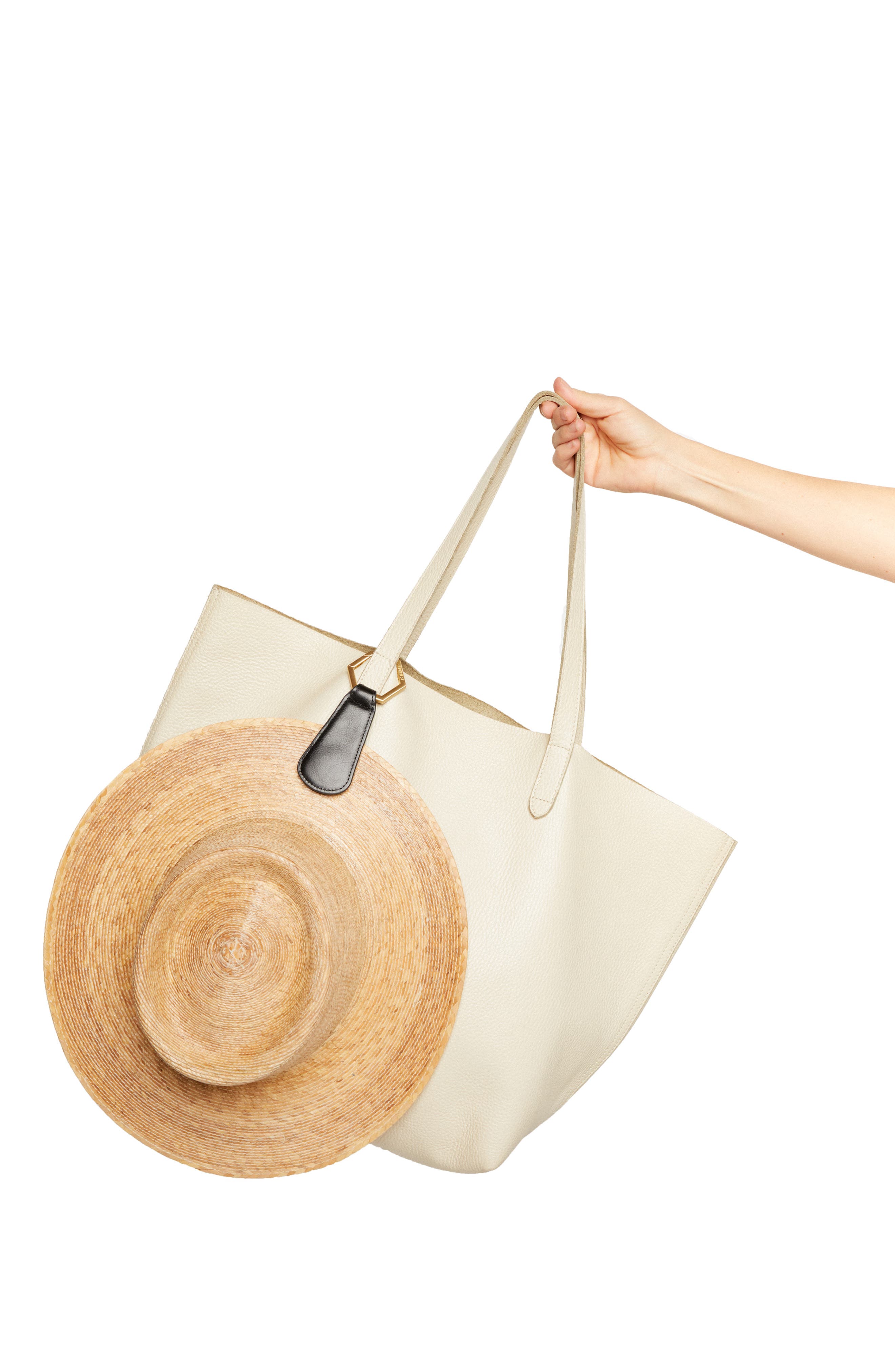 TOPTOTE Faux Leather Hat Holder, Main, color, BLACK