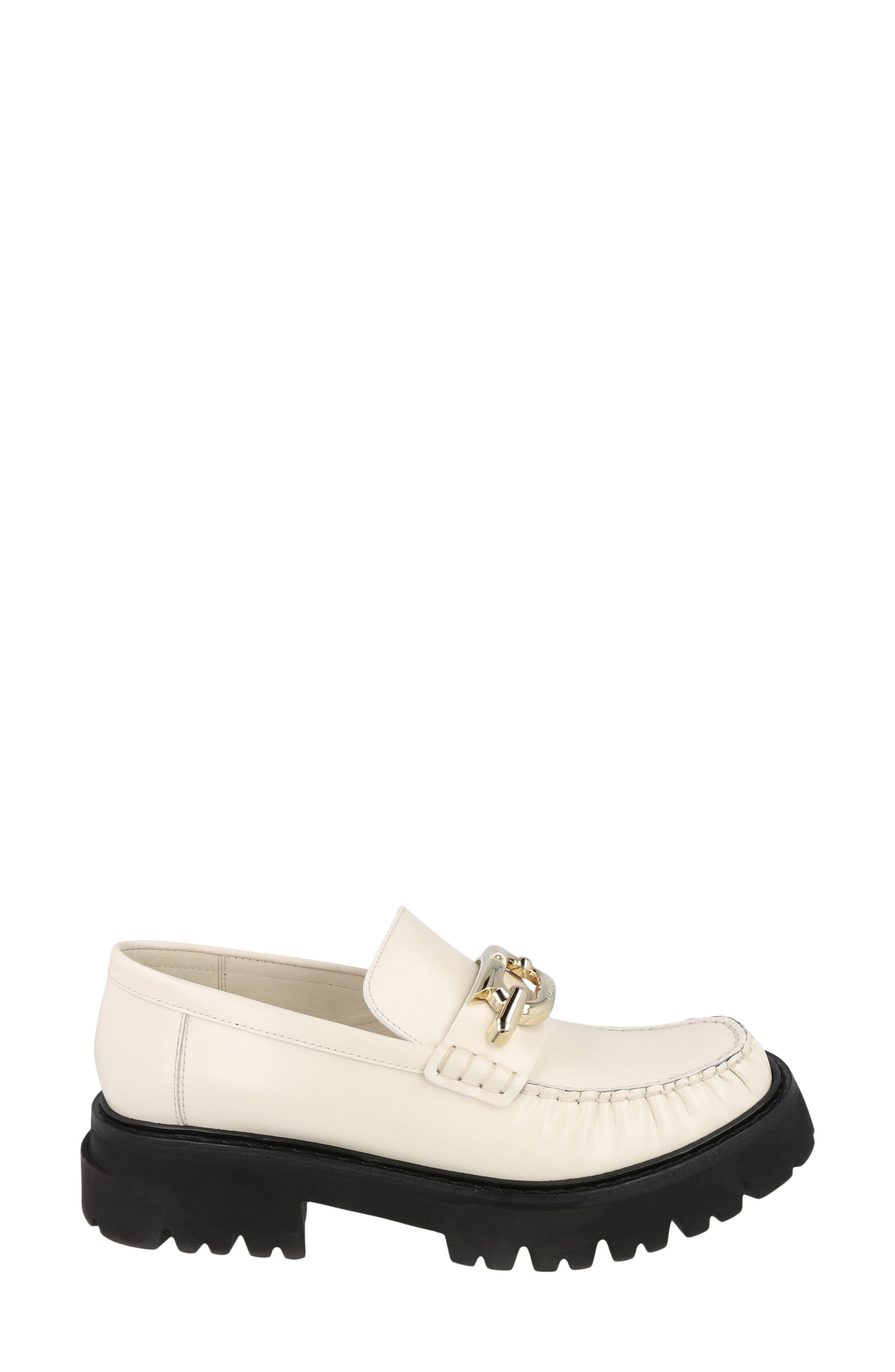 FERRAGAMO Lug Sole Loafer, Alternate, color, White
