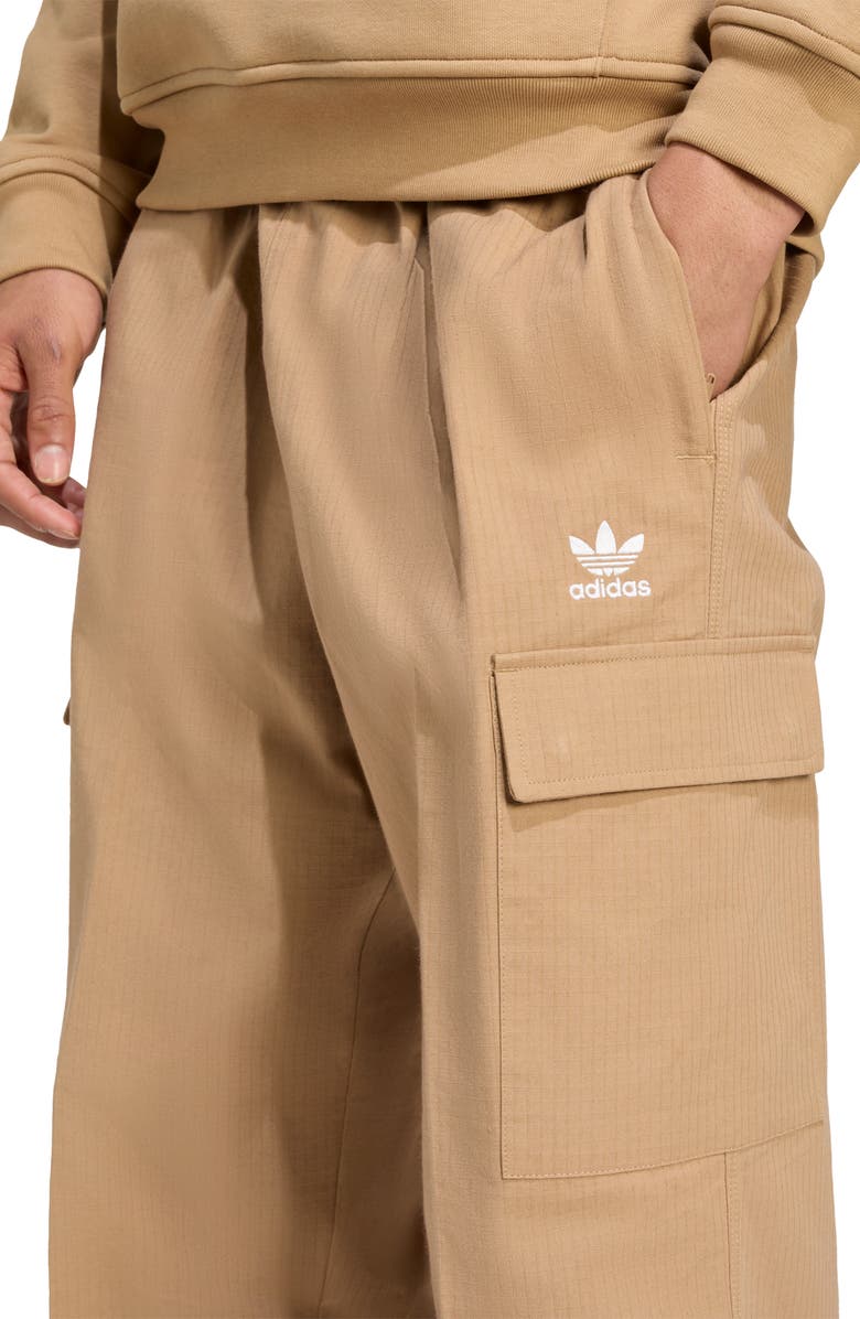 adidas Trefoil Essentials Cotton Ripstop Cargo Pants, Alternate, color, Cardbo