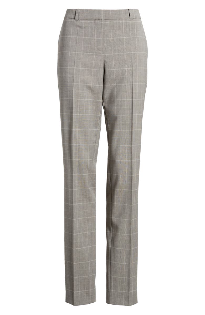 BOSS Tilunana Plaid Wool Pants, Alternate, color, Grey Miscellaneous