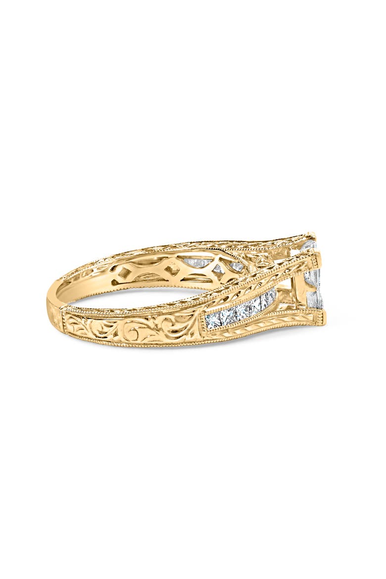 14K Yellow Gold 1.0 Cttw Princess Composite Diamond Engagement Ring, Alternate, color, Yellow
