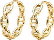 ARGENTO VIVO Mariner Link Huggie Hoop Earrings