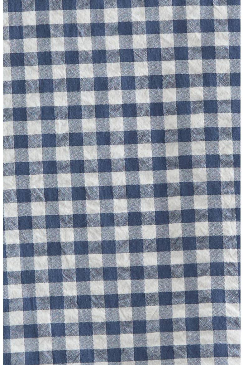Seersucker Short Sleeve Button-Up Shirt & Drawstring Shorts Set, Alternate, color, BLUE DEL MAR GINGHAM