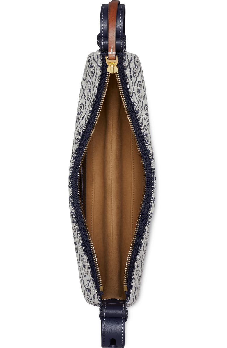 Tory Burch Romy T Monogram Half Moon Shoulder Bag, Alternate, color, Tory Navy