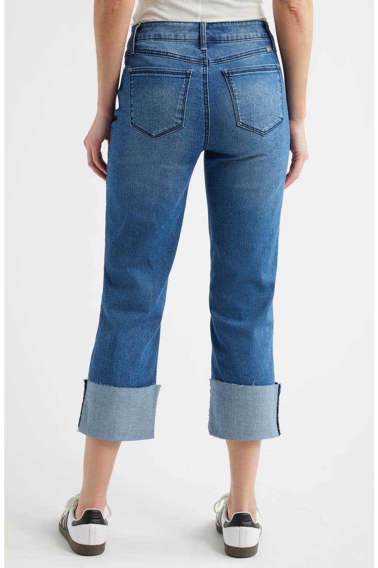 High Waist Cuff Straight Leg Jeans, Alternate, color, PAOLA