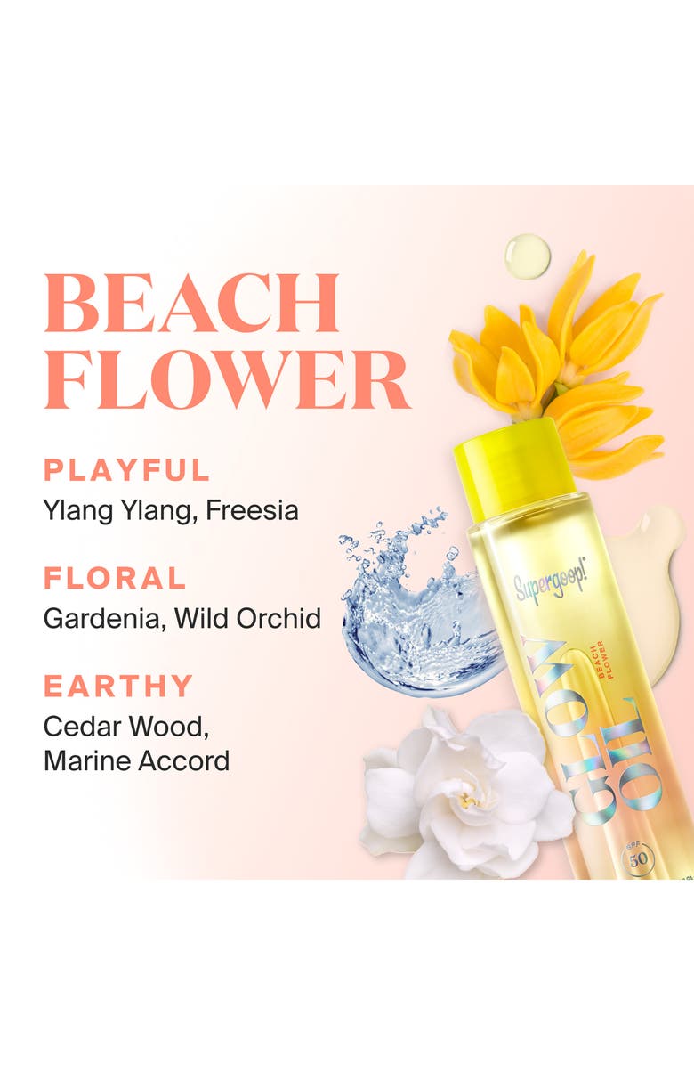 Supergoop!<sup>®</sup> Glow Oil SPF 50 Scented Sunscreen Body Oil, Alternate, color, Beach Flower