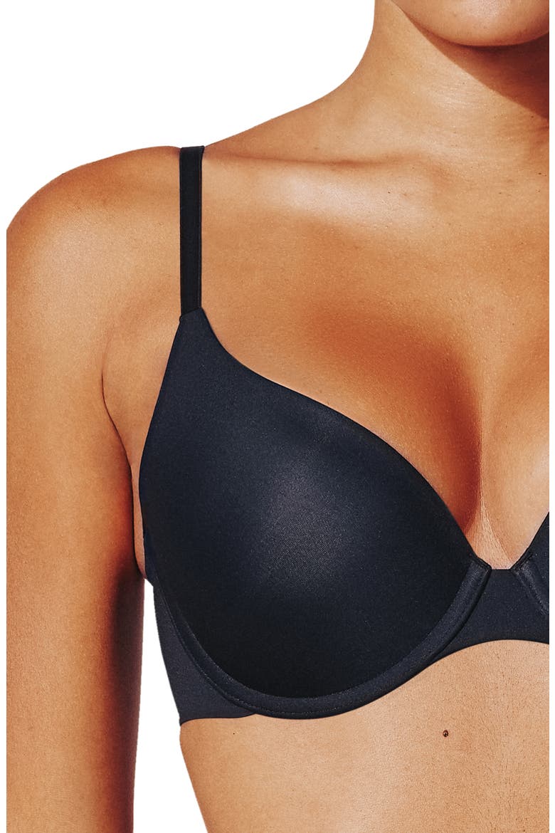 Zero Edge™ Underwire Push-Up Bra, Alternate, color, BLACK